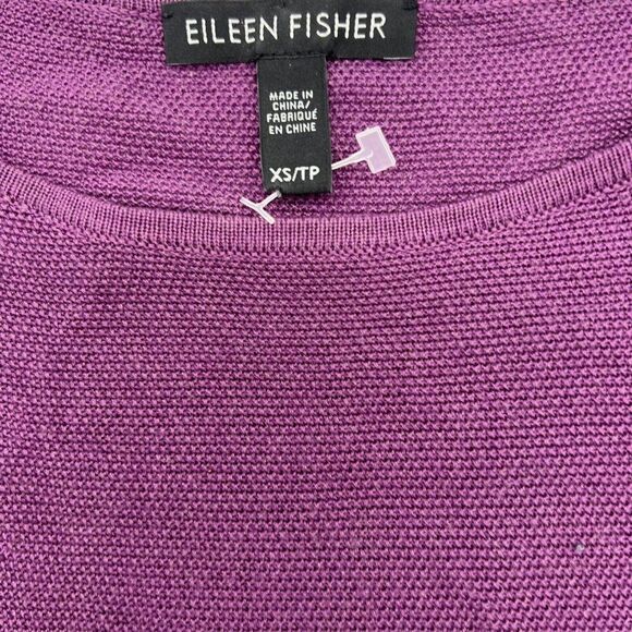 Eileen Fisher CURAN Tencel/Silk Round Neck Top Purple Size XS - Picture 2 of 3